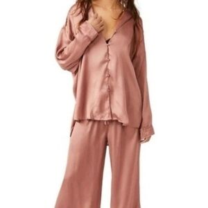 FP White Satin Pajamas Set